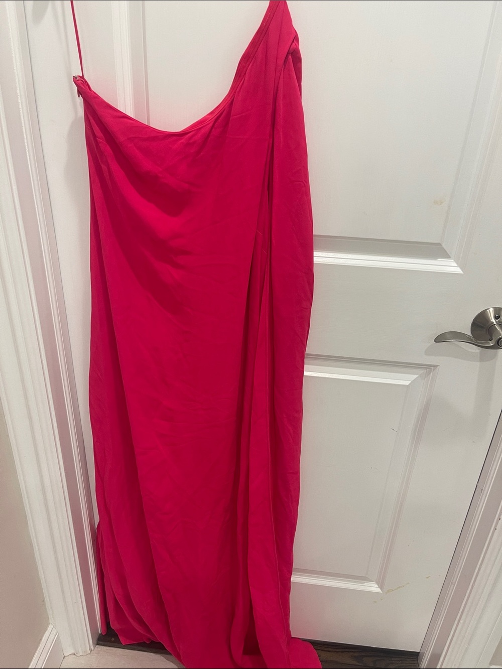 Reiss One-Shoulder Fuchsia Red Gown - Picture 5 of 7